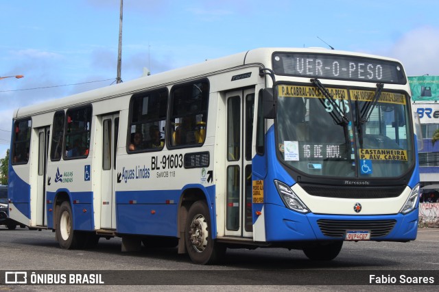 Transportes Águas Lindas BL-91603 na cidade de Belém, Pará, Brasil, por Fabio Soares. ID da foto: 10190980.