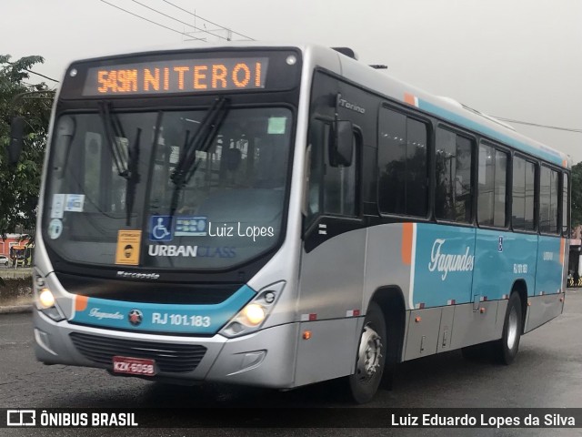 Auto Ônibus Fagundes RJ 101.183 na cidade de Niterói, Rio de Janeiro, Brasil, por Luiz Eduardo Lopes da Silva. Número da foto: #10194224.