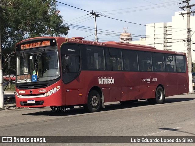 Auto Ônibus Brasília 1.3.038 na cidade de Niterói, Rio de Janeiro, Brasil, por Luiz Eduardo Lopes da Silva. ID da foto: 10194257.