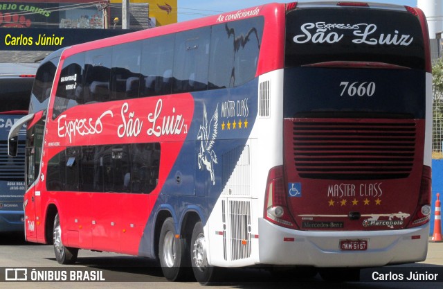 Expresso São Luiz 7660 na cidade de Goiânia, Goiás, Brasil, por Carlos Júnior. ID da foto: 10196275.