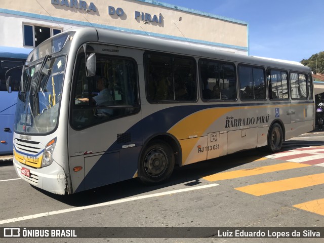 Viação Barra do Piraí Turismo RJ 113.031 na cidade de Barra do Piraí, Rio de Janeiro, Brasil, por Luiz Eduardo Lopes da Silva. ID da foto: 10143270.