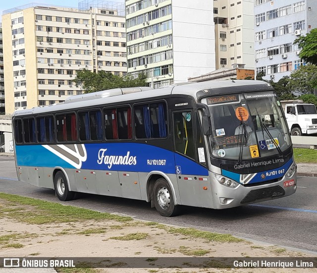 Auto Ônibus Fagundes RJ 101.067 na cidade de Rio de Janeiro, Rio de Janeiro, Brasil, por Gabriel Henrique Lima. ID da foto: 10142618.