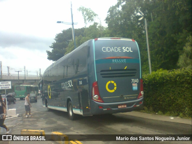 Viação Cidade Sol 7040 na cidade de Salvador, Bahia, Brasil, por Mario dos Santos Nogueira Junior. Número da foto: #10142162.