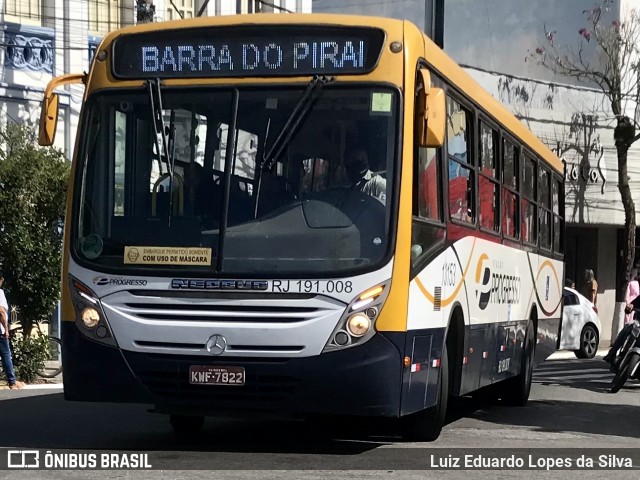 Viação Progresso 13153 (RJ 191.008) na cidade de Barra do Piraí, Rio de Janeiro, Brasil, por Luiz Eduardo Lopes da Silva. Número da foto: #10143303.