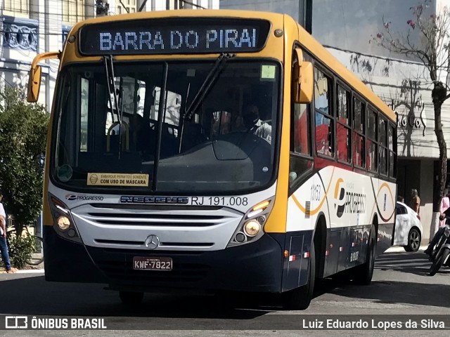 Viação Progresso 13153 (RJ 191.008) na cidade de Barra do Piraí, Rio de Janeiro, Brasil, por Luiz Eduardo Lopes da Silva. ID da foto: 10143303.