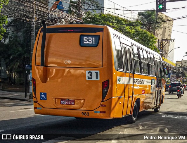 Transporte Suplementar de Belo Horizonte 982 na cidade de Belo Horizonte, Minas Gerais, Brasil, por Pedro Henrique VM. ID da foto: 10141490.