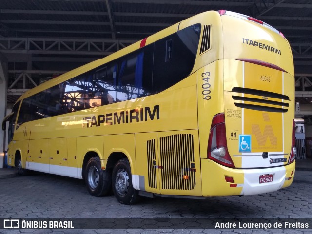 Viação Itapemirim 60043 na cidade de Ipatinga, Minas Gerais, Brasil, por André Lourenço de Freitas. ID da foto: 10142173.