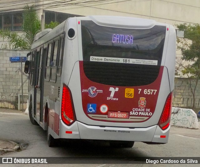 Viação Gatusa Transportes Urbanos 7 6577 na cidade de São Paulo, São Paulo, Brasil, por Diego Cardoso da Silva. Número da foto: #10197913.