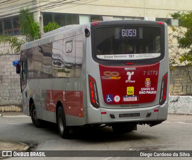 Transwolff Transportes e Turismo 7 8772 na cidade de São Paulo, São Paulo, Brasil, por Diego Cardoso da Silva. Número da foto: #10197912.