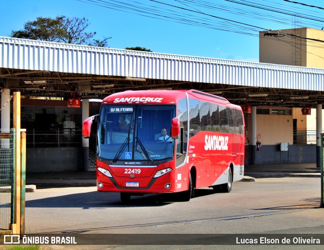 Viação Santa Cruz 22419 na cidade de Alfenas, Minas Gerais, Brasil, por Lucas Elson de Oliveira. ID da foto: 10201860.