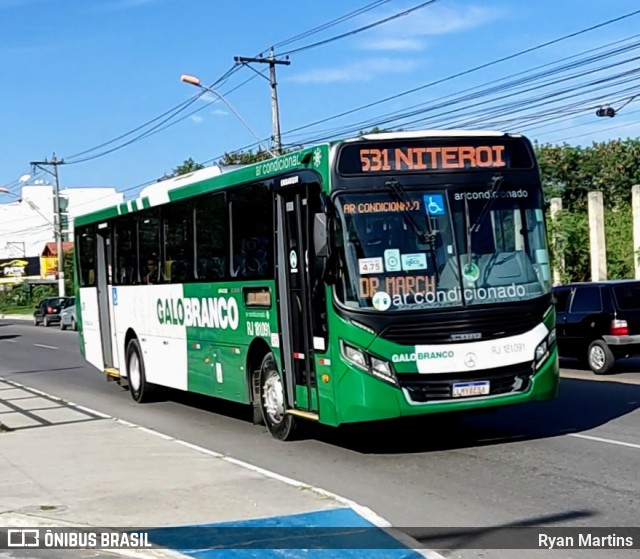 Viação Galo Branco RJ 181.091 na cidade de São Gonçalo, Rio de Janeiro, Brasil, por Ryan Martins. Número da foto: #10200040.