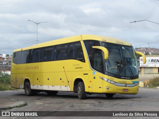 Viação Itapemirim 3003 na cidade de Caruaru, Pernambuco, Brasil, por Lenilson da Silva Pessoa. ID da foto: 10200443.