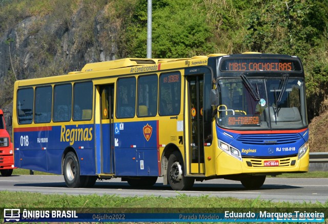 Auto Viação Reginas RJ 110.018 na cidade de Guapimirim, Rio de Janeiro, Brasil, por Eduardo  Marques Teixeira. Número da foto: #10199413.