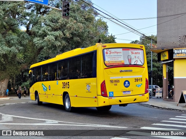 Auto Ônibus Três Irmãos 3915 na cidade de Jundiaí, São Paulo, Brasil, por Matheus Bueno. Número da foto: #10204255.
