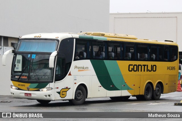 Empresa Gontijo de Transportes 14385 na cidade de Rio de Janeiro, Rio de Janeiro, Brasil, por Matheus Souza. ID da foto: 10204604.