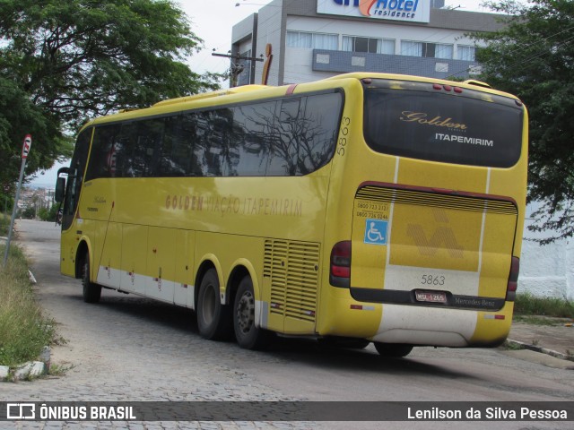 Viação Itapemirim 5863 na cidade de Caruaru, Pernambuco, Brasil, por Lenilson da Silva Pessoa. ID da foto: 10202478.