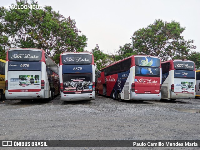 Expresso São Luiz 7340 na cidade de SIA, Distrito Federal, Brasil, por Paulo Camillo Mendes Maria. Número da foto: #10203506.
