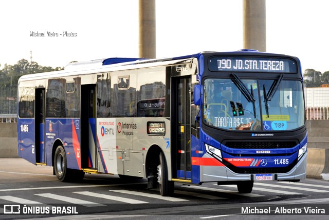Viação Pirajuçara 11.485 na cidade de São Paulo, São Paulo, Brasil, por Michael  Alberto Vieira. Número da foto: #10206660.