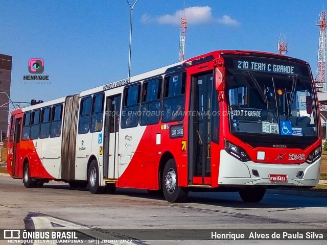 Itajaí Transportes Coletivos 2049 na cidade de Campinas, São Paulo, Brasil, por Henrique Alves de Paula Silva. ID da foto: 10205156.