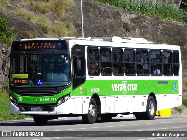 Viação Vera Cruz RJ 205.041 na cidade de Rio de Janeiro, Rio de Janeiro, Brasil, por Richard Wagner. Número da foto: #10207898.