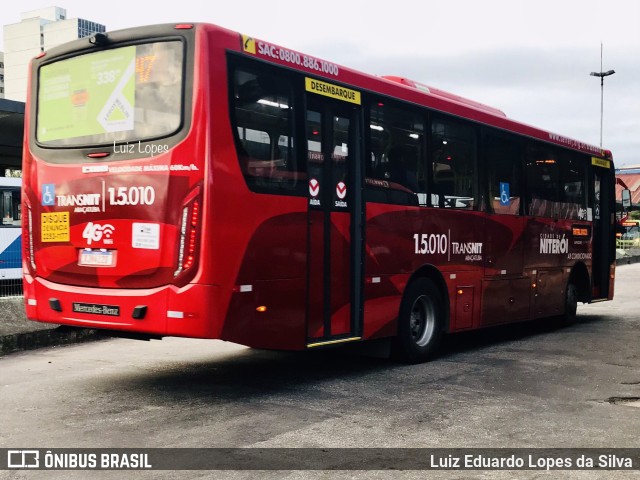 Viação Araçatuba 1.5.010 na cidade de Niterói, Rio de Janeiro, Brasil, por Luiz Eduardo Lopes da Silva. Número da foto: #10207466.