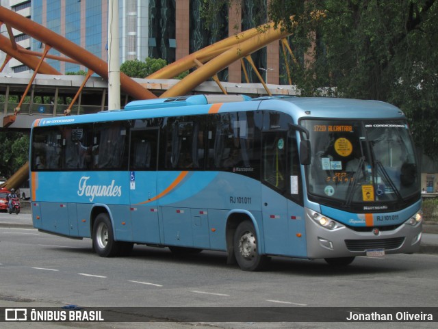 Auto Ônibus Fagundes RJ 101.011 na cidade de Rio de Janeiro, Rio de Janeiro, Brasil, por Jonathan Oliveira. ID da foto: 10211940.