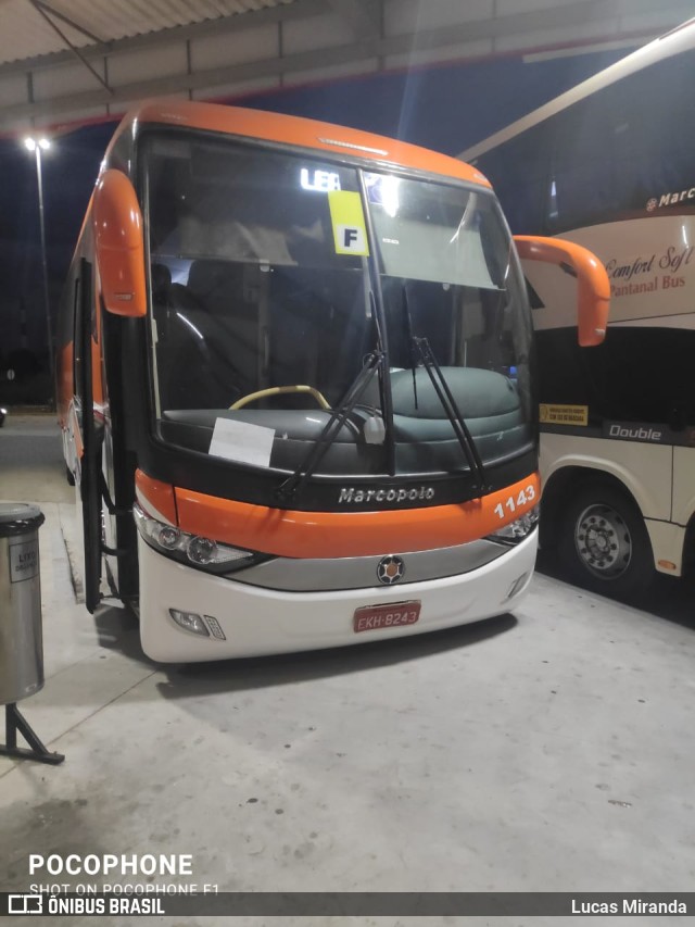 Transmega Transportes e Turismo 1143 na cidade de Guaratinguetá, São Paulo, Brasil, por Lucas Miranda. Número da foto: #10209169.