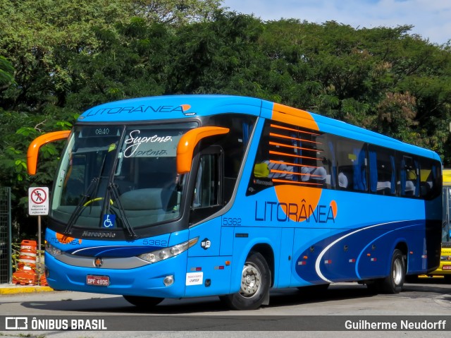 Litorânea Transportes Coletivos 5362 na cidade de São Paulo, São Paulo, Brasil, por Guilherme Neudorff. Número da foto: #10210139.