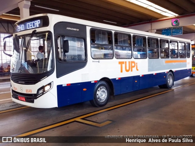 TUPi Transportes Urbanos Piracicaba 8549 na cidade de Piracicaba, São Paulo, Brasil, por Henrique Alves de Paula Silva. ID da foto: 10215634.