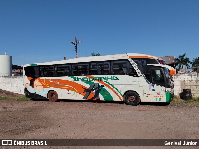 Empresa de Transportes Andorinha 6151 na cidade de Corumbá, Mato Grosso do Sul, Brasil, por Genival Júnior. ID da foto: 10213426.