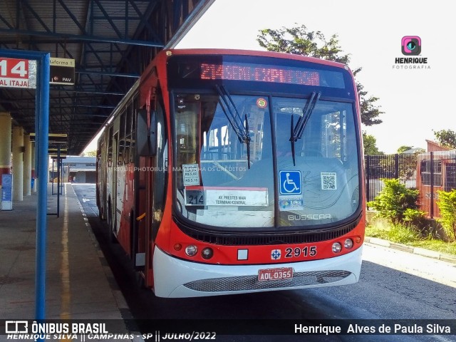 Itajaí Transportes Coletivos 2915 na cidade de Campinas, São Paulo, Brasil, por Henrique Alves de Paula Silva. ID da foto: 10215664.