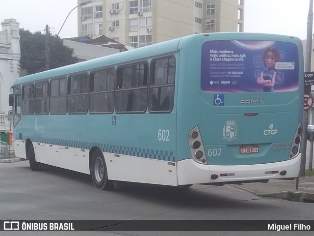 Transportes Santa Maria 602 na cidade de Pelotas, Rio Grande do Sul, Brasil, por Miguel Filho. ID da foto: 10216524.