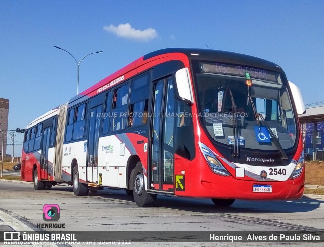 Expresso CampiBus 2540 na cidade de Campinas, São Paulo, Brasil, por Henrique Alves de Paula Silva. Número da foto: #10213986.