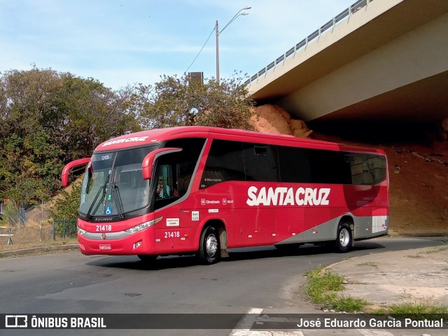 Viação Santa Cruz 21418 na cidade de Campinas, São Paulo, Brasil, por José Eduardo Garcia Pontual. ID da foto: 10216987.