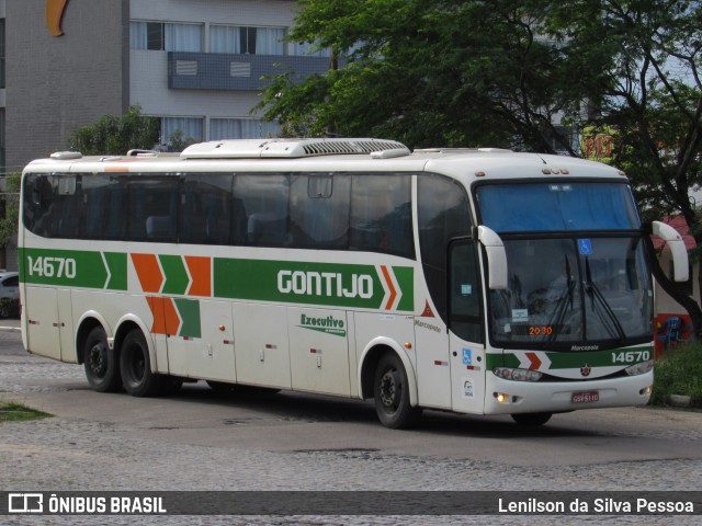 Empresa Gontijo de Transportes 14670 na cidade de Caruaru, Pernambuco, Brasil, por Lenilson da Silva Pessoa. ID da foto: 10217049.