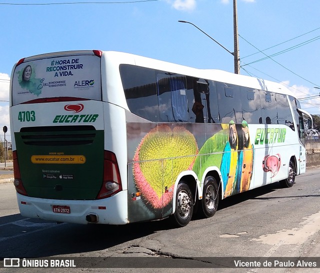 Eucatur - Empresa União Cascavel de Transportes e Turismo 4703 na cidade de Betim, Minas Gerais, Brasil, por Vicente de Paulo Alves. ID da foto: 10217962.