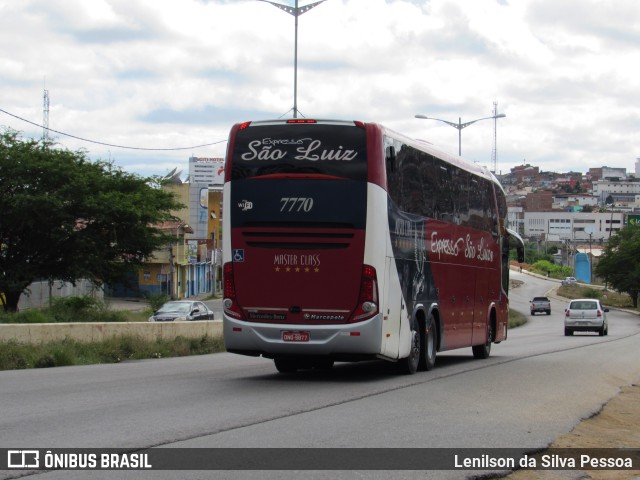 Expresso São Luiz 7770 na cidade de Caruaru, Pernambuco, Brasil, por Lenilson da Silva Pessoa. Número da foto: #10220437.