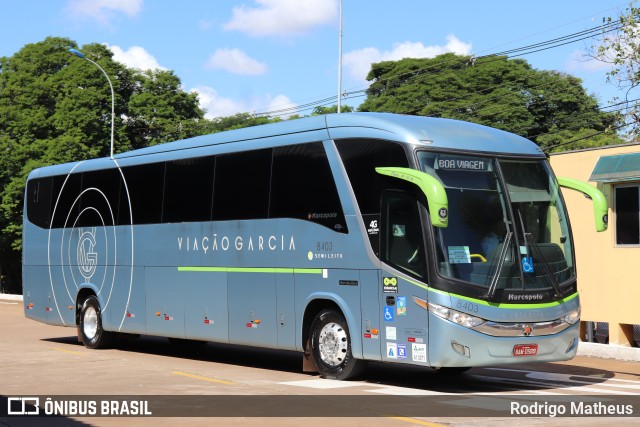 Viação Garcia 8403 na cidade de Maringá, Paraná, Brasil, por Rodrigo Matheus. Número da foto: #10222782.