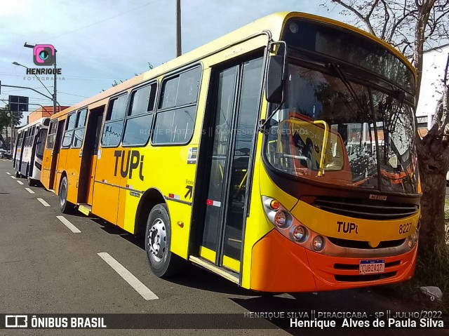 TUPi Transportes Urbanos Piracicaba 8227 na cidade de Piracicaba, São Paulo, Brasil, por Henrique Alves de Paula Silva. ID da foto: 10220351.