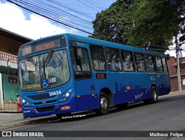 Milênio Transportes 20624 na cidade de Belo Horizonte, Minas Gerais, Brasil, por Matheus  Felipe. ID da foto: 10223567.