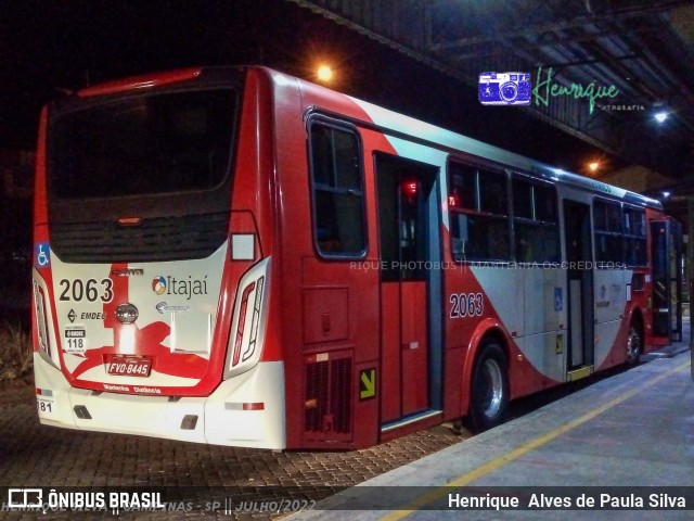 Itajaí Transportes Coletivos 2063 na cidade de Campinas, São Paulo, Brasil, por Henrique Alves de Paula Silva. Número da foto: #10223809.