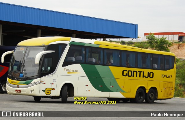 Empresa Gontijo de Transportes 19420 na cidade de Nova Serrana, Minas Gerais, Brasil, por Paulo Henrique. ID da foto: 10144548.