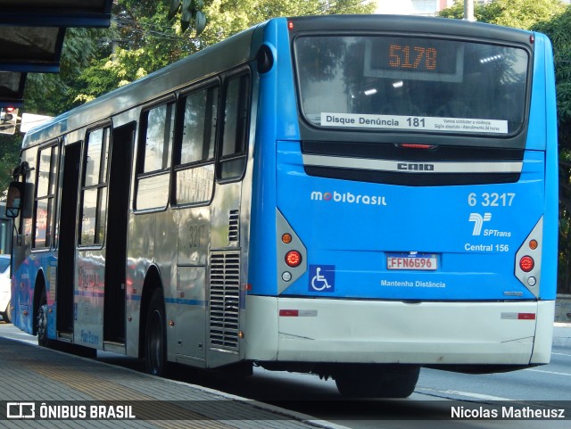 Viação Paratodos > São Jorge > Metropolitana São Paulo > Mobibrasil 6 3217 na cidade de São Paulo, São Paulo, Brasil, por Nicolas Matheusz. Número da foto: #10146612.