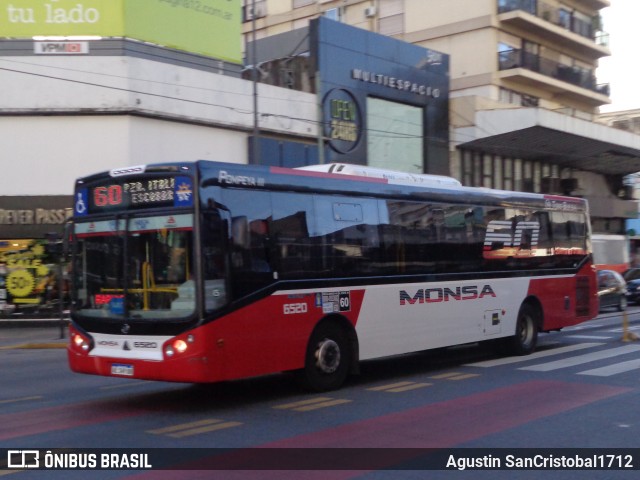 MONSA - Microomnibus Norte 6520 na cidade de Ciudad Autónoma de Buenos Aires, Argentina, por Agustin SanCristobal1712. Número da foto: #10231890.