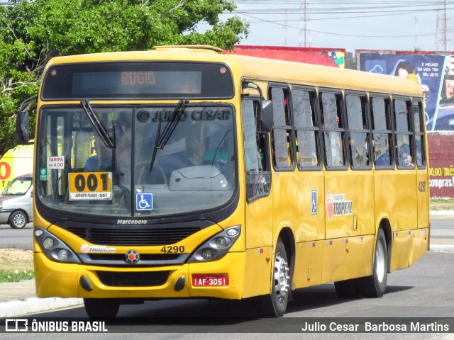 Transporte Tropical 4290 na cidade de Aracaju, Sergipe, Brasil, por Julio Cesar  Barbosa Martins. Número da foto: #10228689.