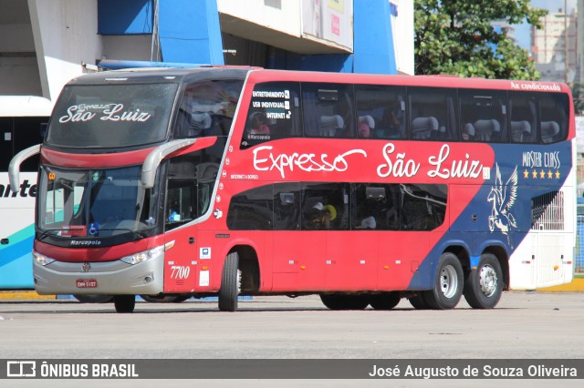 Expresso São Luiz 7700 na cidade de Goiânia, Goiás, Brasil, por José Augusto de Souza Oliveira. Número da foto: #10232452.