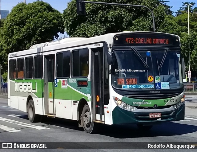 Transportes Mageli RJ 167.015 na cidade de Rio de Janeiro, Rio de Janeiro, Brasil, por Rodolfo Albuquerque. ID da foto: 10235711.