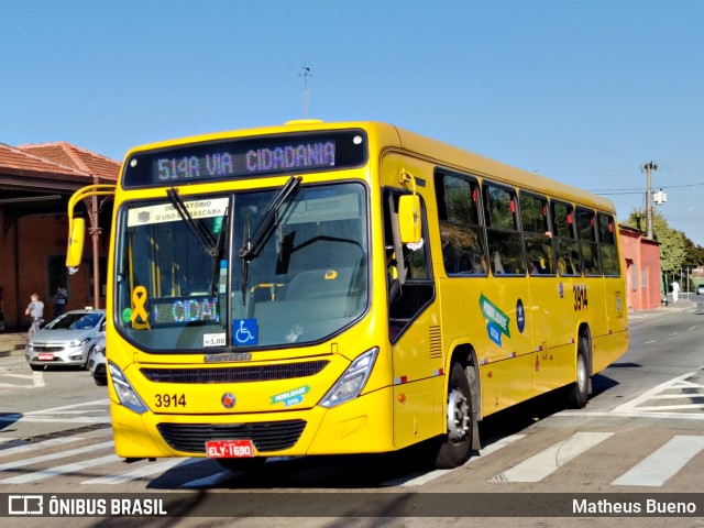 Auto Ônibus Três Irmãos 3914 na cidade de Jundiaí, São Paulo, Brasil, por Matheus Bueno. Número da foto: #10234871.