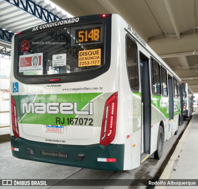 Transportes Mageli RJ 167.072 na cidade de Rio de Janeiro, Rio de Janeiro, Brasil, por Rodolfo Albuquerque. Número da foto: #10235744.
