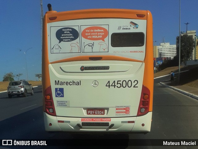 Auto Viação Marechal Brasília 445002 na cidade de Brasília, Distrito Federal, Brasil, por Mateus Maciel. Número da foto: #10233430.